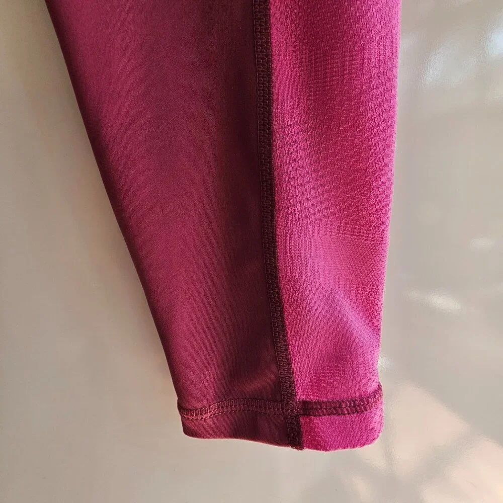 Nike Pro Womens Berry Pink Side Pocket High Rise 7/8 Leggings Tights S